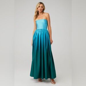 Sau‎ Lee Tiegen strapless ombré blue maxi dress Size US 0